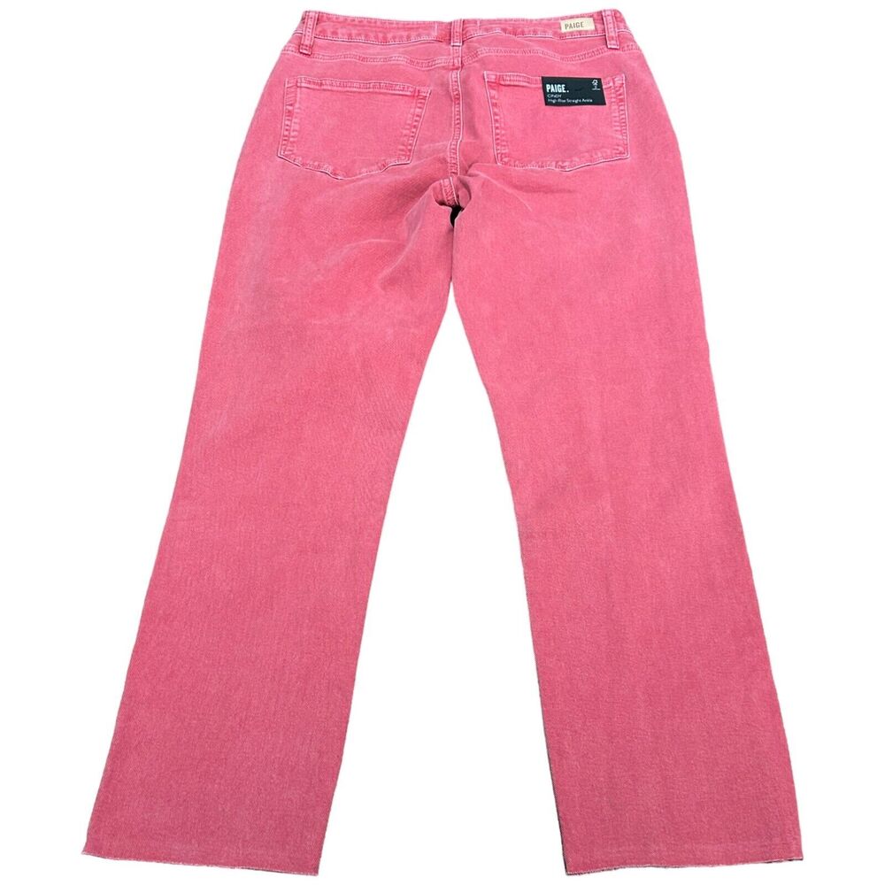 Paige Cindy Jeans Women Size 31 Red Denim Casual High Rise Straight Leg NWT - Picture 11 of 11